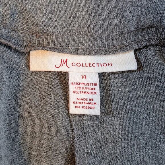 Women's JM Collection Sz 14 Gray Polyester Blend Dress Pants - Picture 4 of 5